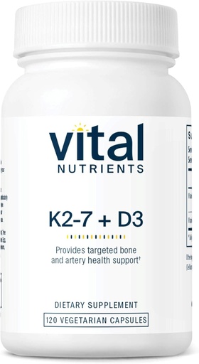 [BRSRA2QEDEJQ4A3U] Vital Nutrients Vitamin D3 + K2 | 2000 IU | Vitamin D3 K2 Supplement | Vitamin D Complex for Healthy Calcium Levels, Muscle & Bone Health | Gluten, Dairy, Soy Free | 120 Capsules