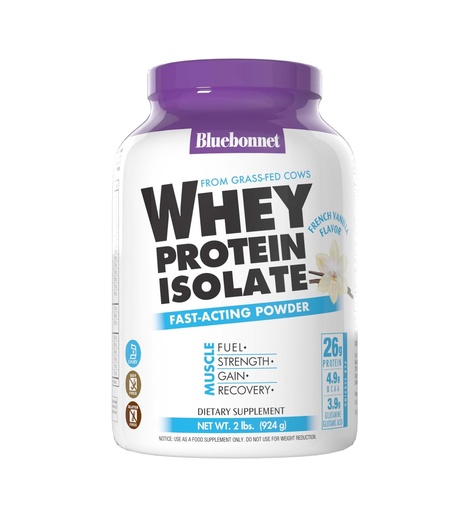 [BRSWIEIYOQMQG23K] Bluebonnet Nutrition, 100% Natural Whey Protein Isolate, Natural French Vanilla, 2 lbs (924 g)