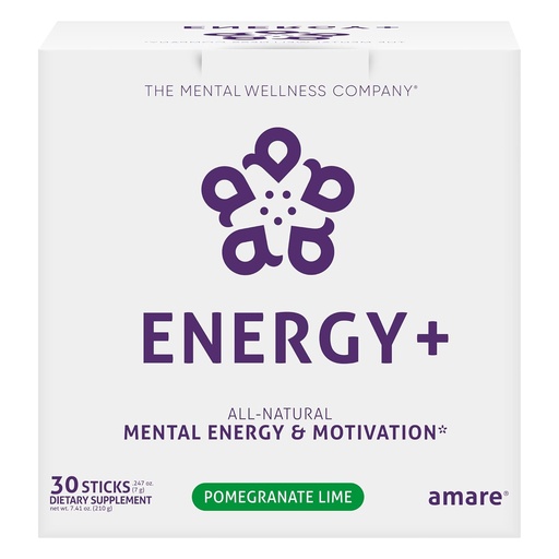 [BRSRAYY6O55BG2T4] Energy+ Plant-based Mental Energy ' Motivation Drink, Pomegrate Lime, 30 Sticks