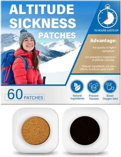 [BRSRAFAZAEPBQDL2] Yasirona Altitude Sickness Prevention Patches, Fights High Altitude Sickness Symptoms, Boosts Oxygen Intake, Supports Rapid High Altitude Acclimation ((60 Count - Pack of 1))