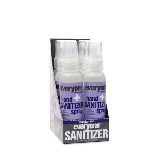 [BRSWGZQBOACB42TF] Everyone for Every Body Hand Sanitizer Spray, 2 Ounce, 6 Count Lavender and Aloe 12 Fl Oz