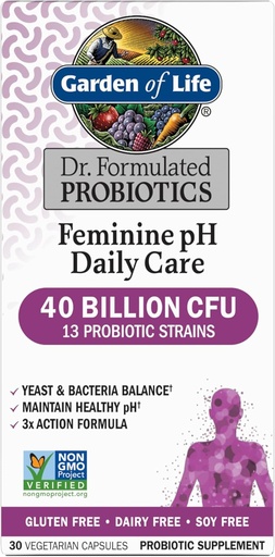 [BRSROAALBMIRA3LK] Garden Of Life, Femini Ph Daily Care Probiotic Capsule, 30 Count