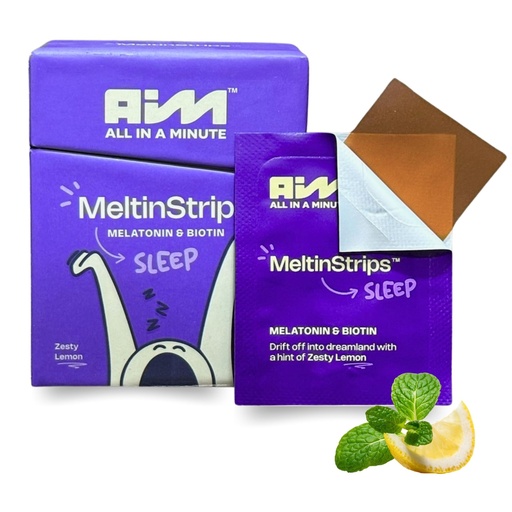 [BRSRAATRBZ6AAH36] MeltinStrips® Fast Dissolving Sleep Strips - 5mg Melatonin, Biotin, Valerian Root | Deep Nighttime Rest & Hair Growth Support | Vegan, Sugar Free, Drug Free | Zesty Lemon - 1 Month Supply