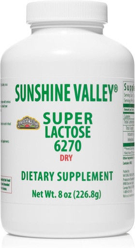 [BRSWGGL4B4MBGAL7] Sunshine Valley® Super Lactose Dry Powder (FREE FLOW POUR) - Natural Sweetener & Baking Enhancer, Powdered Sugar for Cooking & Food Mixtures, Food Stabilizer & Filler - 8 oz
