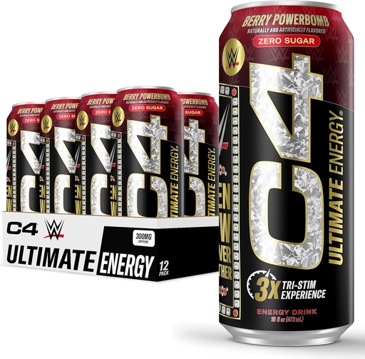 [BRSROAQZOR4BEEYZ] Cellucor C4 Ultimate x WWE-Showout Sugar Free Energy Drink. Expérience Tri-Stim avec 300mg Caféine + ThéCrine + Dynamine.