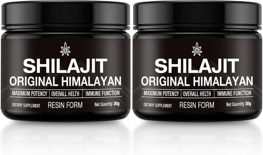 [BRSRAATQBBYRACLZ] Shilajit Pure Himalayan Organic Shilajit Resin Gold Grade 100% Pure Shilajit for Men & Women with Fulvic Acid, 85+ Trace Minerals, Lab Test for Energy, Immune Support, 30 Grams (2 Pack)