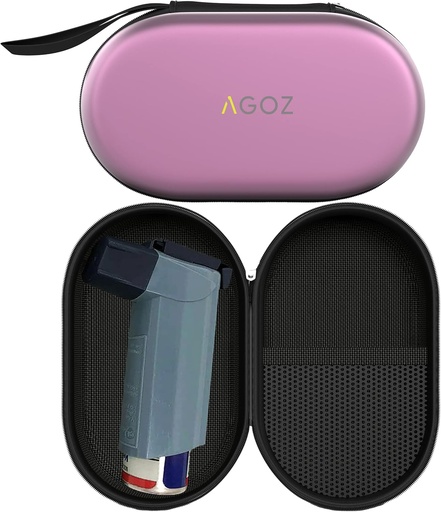 [BRSWGCQOBUGQOYA7] AGOZ Asthma Inhaler Case Zippered Protective Medical Pouch Cover with Wrist Strap (Purple)
