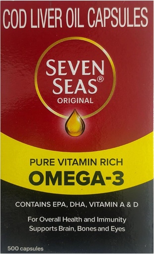 [BRSWIGY5AYNQE33M] Seven Seas Cod Liver Fish Oil 500 Capsules