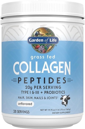 [BRSWGGL5CABG2CTU] Garden of Life Grass Fed Collagen Peptides Powder Unflavored Collagen Powder for Women Men Hair Skin Nails Joints, Hydrolyzed Collagen Protein supplements, Collagen for Women ' Men, 28 Servings