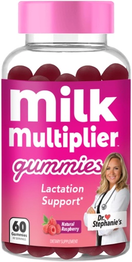 [BRSROEITAEHQM3Y7] Dr. Stephanie's Milk Multiplier Lactation Support Gummies - Fenugreek Free Breastfeeding Supplement for Milk Supply Increase - with Milk Thistle, Fennel Seed, Alfafa - Postpartum & Nursing Essentials