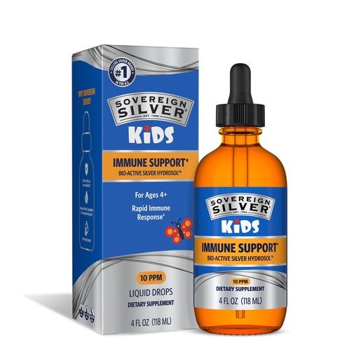 [BRSWGY36OUORGDQ3] Sovereign Silver Kids Immune Support - Colloidal Silver, Bio-Active Silver Hydrosol, 10 ppm, Liquid Dropper, 4 Fl Oz, (118 mL)
