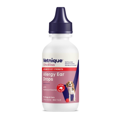 [BRSRMGT6CMBWOCA6] Vetnique Oticbliss Cat & Dog Ear Infection Treatment | Dog Ear Allergy Relief Drops, MicroSilver Yeast Infection Treatment for Dogs, Hydrocortisone for Itching, Redness Swelling (Ear Allergy Drops)