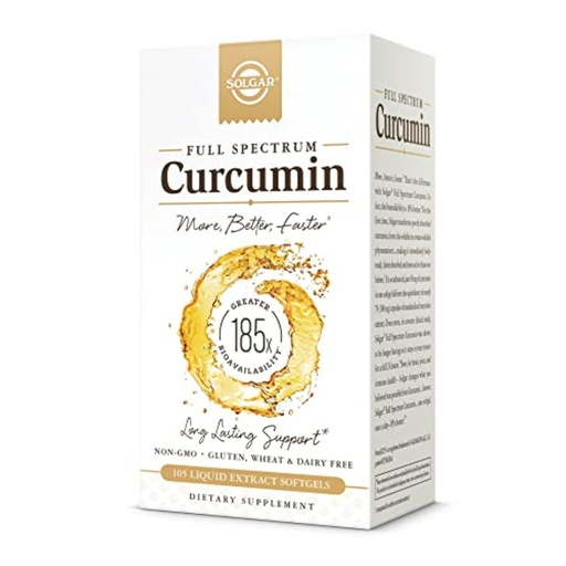 [BRSWYGABPMNQ23T6] Solgar Full Spectrum Curcumin - 105 LiCaps - Superior Absorption - Brain, Joint & Immune Health - Vegan, Gluten-Free, Non-GMO, Dairy Free - 105 Servings