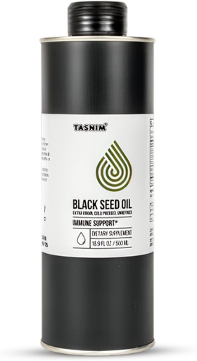 [BRSRAYL2B4FB6GTD] 100% Ethiopian BlackSeed Oil 16.9 Fl Oz - Cold Pressed Black Seed Oil for Immune Support, High Potency 5.7% - 21% Thymoquinone Skin, Hair & Overll Health - Unrefined Black Cumin Seed Oil - Gluten Free