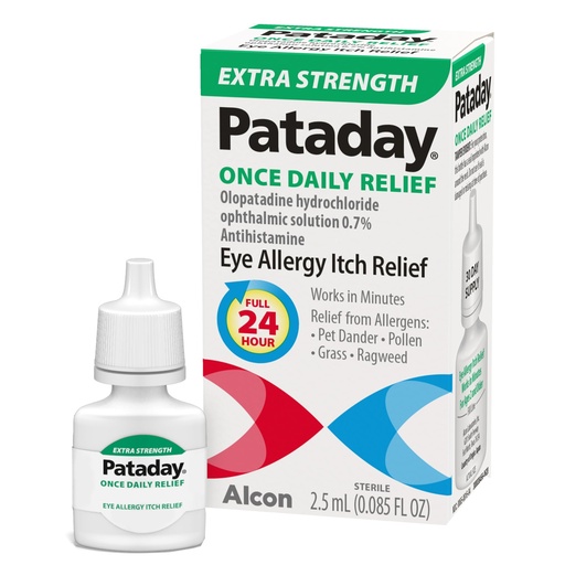 [BRSWYHAQDMDWEYDX] Pataday Once Daily Extra Strength Relief Allergy Eye Drops, 2.5 ml, Antihistamine Eye Drops with Olopatadine 0.7% for Relief from Eye Allergy Itching, Works Up to 24 Hours