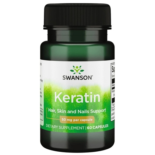 [BRSWGFDQPJ5G2CL5] Swanson Keratin (from Tibetan Wool) - Natural Supplement Promoting Healthy Joints, Hair, Skin & Nails - Helps Nourish Healthy Connective Tissues - (60 Capsules, 50mg Each)
