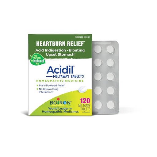 [BRSROGLRBEGRYDLU] Boiron Acidil Tablets for Relief of Acid Reflux, Heartburn, Indigestion, and Upset Stomach - 120 Count
