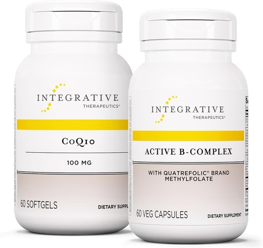 [BRSRAYI3DEIB4H3J] Integrative Therapeutics Bundle with Active B-Complex, 60 Capsules & CoQ10 (100mg), 60 Softgels - Active B-Complex to Support Energy Metabolism* - CoQ10 to Support Heart & Brain Health*