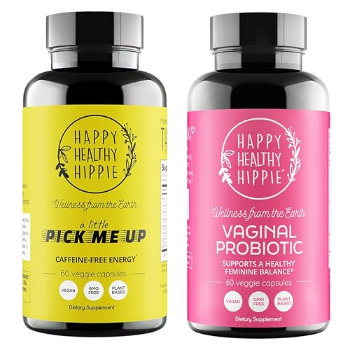 [BRSRAHAYDF6GEFYU] Happy Healthy Hippie Vaginal Probiotics for Women & Pick Me Up Natural Energy Pills