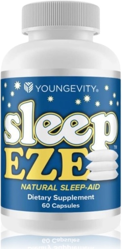 [BRSWIZIQBEIGKHY5] Youngevity Sleep Eze - Natural Sleep Support - Valerian Root, Passion Flower, 5-HTP, Melatonin - Non-Habit Forming - Sleeping Support Supplement - (60 Capsules)