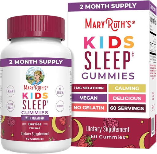 [BRSRM2TQDEPA4YIZ] MaryRuth Organics Melatonin Gummies for Kids | 2 Month Supply | Sleep Gummy for Kids Ages 4+ | Melatonin 1 mg | Relaxation & Sleep Support | Vegan | Gluten Free | 60 Count