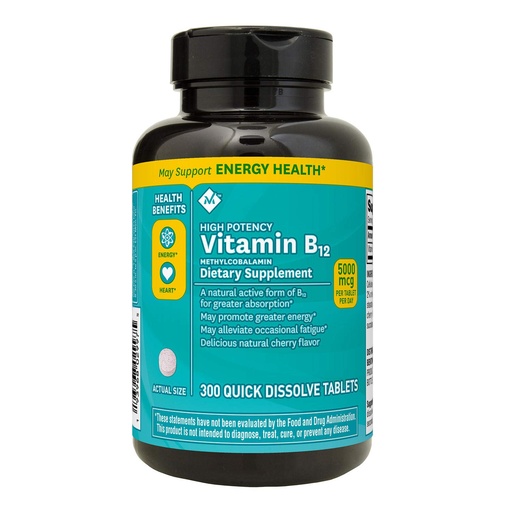 [BRSWYZADPMNWKDY2] Member Mark Vitamin B12 methylcobalamin, Dietary Supplement 300 ct.Quick Dissolve Tablets