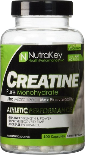 [BRSWIZYFCF4QGDDY] Nutrakey Creatine Monohydrate Capsules, Ultra-micronized Formula for Maximum bioavailability
