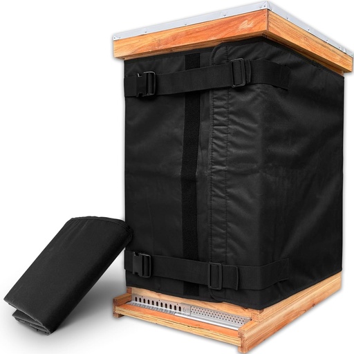 [BRSRAZQ7PIJWCADJ] Winter Bee Hive Wrap for 8 and 10 Frame Hives, Adjustable Beehive Wrap Beekeeping Supplies, 600D Oxford Insulated Cover, Waterproof, Windproof, Lightweight, Eco-Friendly, Reusable, 75.98" x 23.6"
