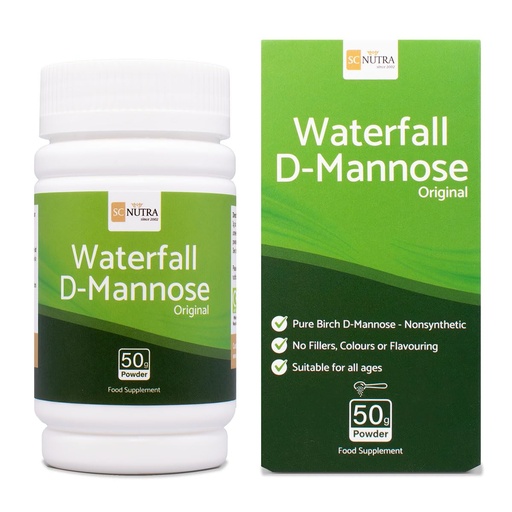 [BRSWIYILAEEAYFDM] Waterfall D-Mannose Powder - 100% Pure D-Mannose Powder Naturally Sourced from Birch - Not a Blend - Free from Bulking Agent, Fillers & Cranberry - 50g / 1.76oz