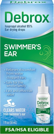 [BRSWGAA6A4JQGAD3] Debrox Swimmer’s Ear Drops with Isopropyl Alcohol, Ear Drying Drops for Adults and Kids, 1 Fl Oz