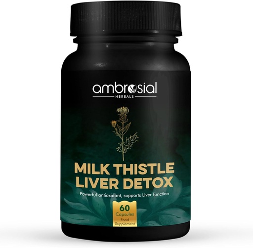 [BRSRMELQOQFWOE32] AMBROSIAL Milk Thistle Capsules - Pack de 1-60 cápsulas
