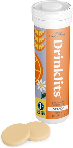 [BRSROBQHDECAG23P] Drinklits Orange Electrolyte Tabletit nesteytys ... Great Maku - 0g Sokeri - Essential Electrolytes - Päivittäinen käyttö