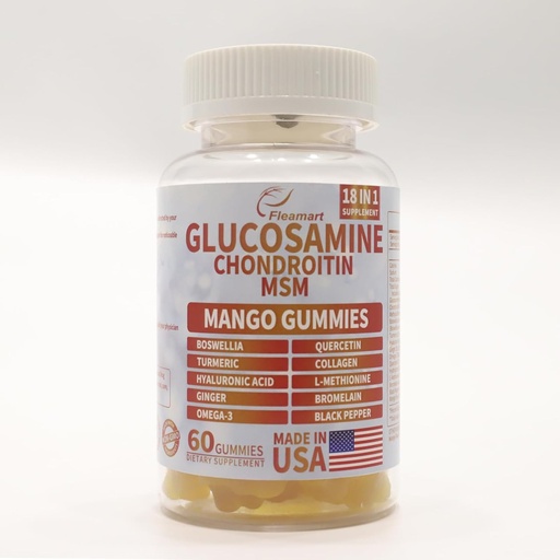 [BRSRAGQHBEHB42AU] Glucosamine Chondroitin Gummies with MSM 60 CT Sugar Free Glucosamine Chondroitin Gummies Triple Strength for Joint Health & Immune Support for Adults, Men & Women - Mango Flavor