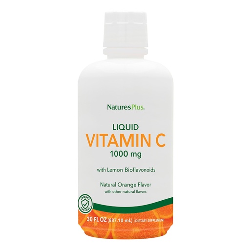 [BRSWIEINCQJWADDI] NaturesPlus Liquid Vitamin C - 1000 mg, 30 fl oz - with Lemon Bioflavonoids - Vegetarian, Gluten Free - 30 Servings