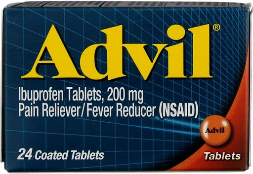 [BRSWG2QQAR7R4DTB] Advil Coated Caplets Ibuprofeen kaetud tabletid , 200 mg , 24 Ct 1, 1 oz (4 pakendit ) ( pakend )