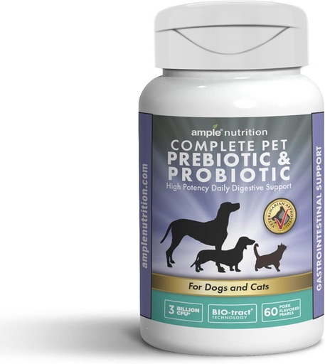 [BRSWIBL5O4IA4CQV] Ample Nutrition Complete Pet Prebiotic + Προβιοτικό για σκύλους & γάτες, 60ct Χοιρινό Γεύσεις Μαργαριτάρια