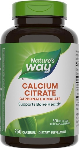 [BRSWIYQAO4FGGFD2] Nature's Way Culcium Citate, 500 mg Caulcium ต่อ 2 Capsution, for boban Health & Barty *, Bleend of Citrate, Carbate & Mate, glute free, 250 Capsutions (package May).