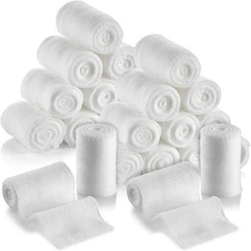 [BRSW2BITAR5AGYD4] MEDca Gauze Bandage Rolls - 24 Pack, 2-Inch, 4.1 Yards Per Roll, Medical Grade Gauze Bandage for Wound Dressing and First Aid Kit