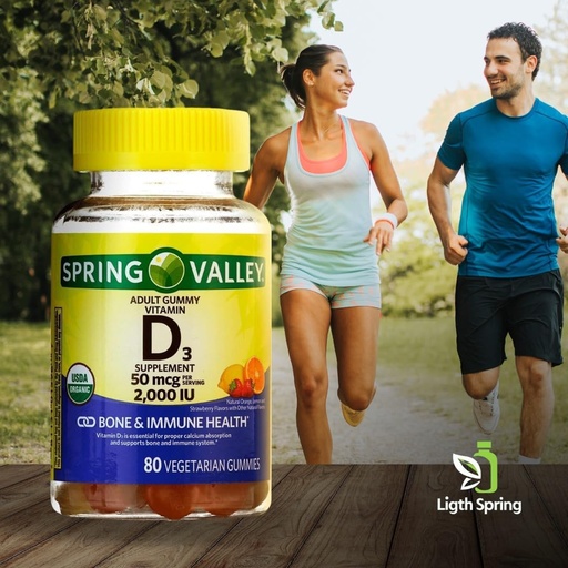 [BRSROGA7BUMROCTV] Vitamin D3 Gummy, 2000 IU, 80 Ct + Vitamins & Minerals - Better Lighte&Spring Guide© A to Z for Immune & Bone Health |Orange, Lemon & Strawberry (1 Pack 80 Ct)