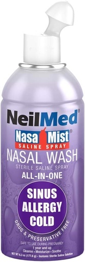 [BRSWIYAOCZ7WAHDE] NeilMed NasaMist Alle i en Multi Formål Saline Spray, 6.3 Fl Oz