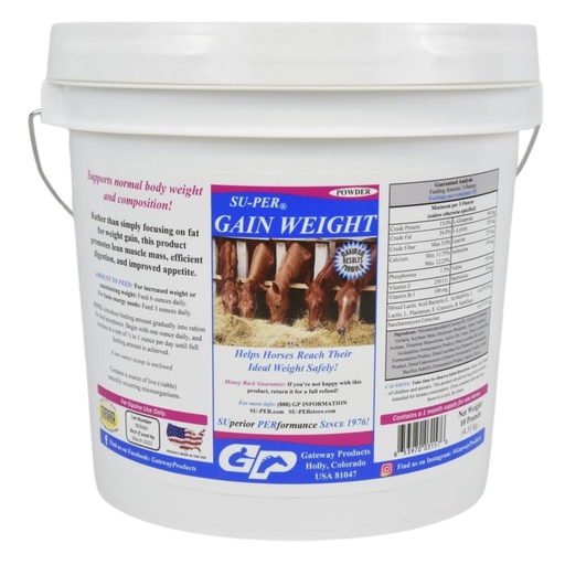 [BRSWIZT3B57BY3LG] SU-PER Gain Weight for Horses - Equine Supplement Weight Gainer for Horses - Promotes Lean Muscle Mass, Digestion & Appetite - 10 Pound, 1 Month Supply
