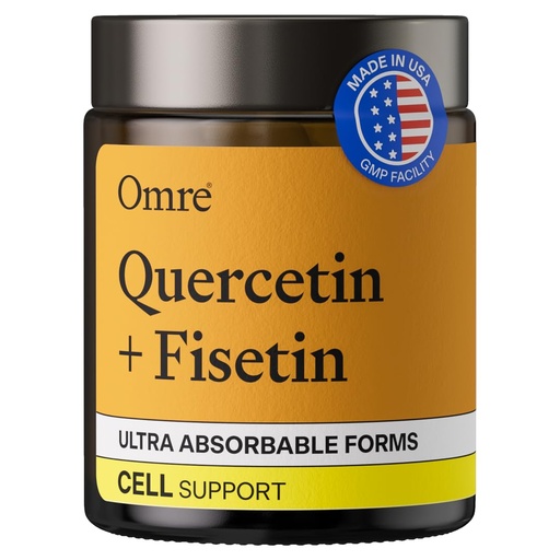 [BRSRAGT4OJ5RAE3Z] OMRE Quercetin and Fisetin Supplements - Third-Party Tested Senolytic Supplements for Aging Support - 500mg Quercetin Phytosome and 100mg Fisetin - Highly Bioavailable Forms
