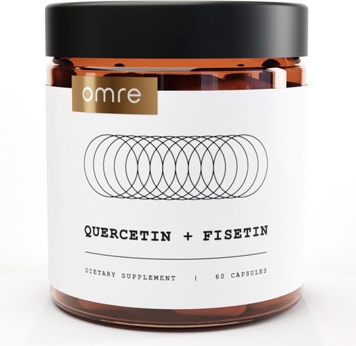 [BRSRAGT4OJ5RAE3Z] OMRE Quercetin og Fisetin kosttilskudd - tredjeparts testet senolytiske kosttilskudd for aldring støtte - 500 mg Quercetin Phytosom og 100mg Fisetin - svært biotilgjengelige former