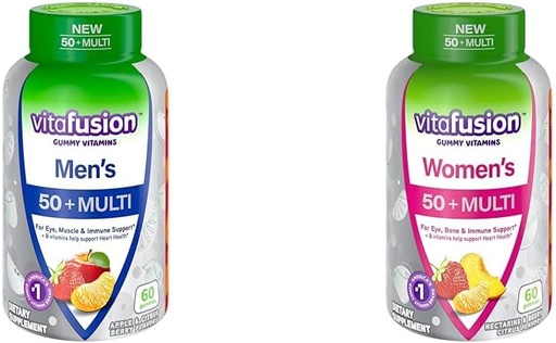 [BRSRAY33PJ6A22D5] Vitafusion Men's and Women's 50+ Daily Multivitamin Gummies 60 Count