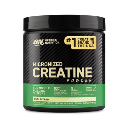 [BRSWIYANDIAA4HDI] Optimum Nutrition Micronized Creatine Monohydrate Powder, Unflavored, 60 Servings, 300 Grams (Packaging May Vary)