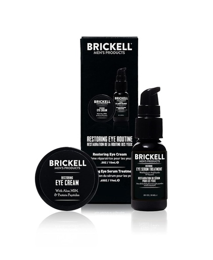 [BRSWYZAEBEARMCT5] Brickell Men's Restoring Eye Routine for Men, Eye Cream and Serum for Men, Natural and Organic, Unscented, Men's Skin Care Gift Set