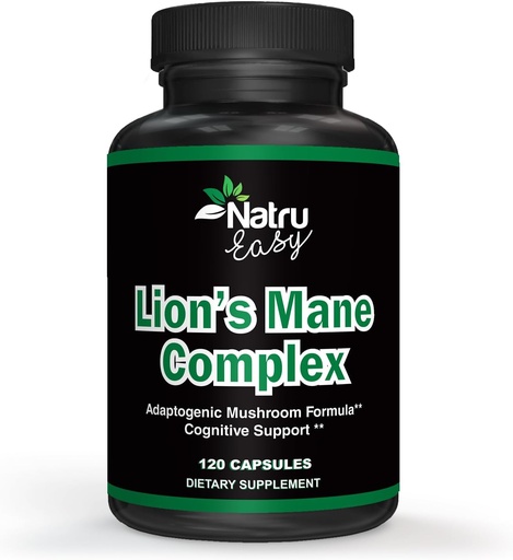 [BRSRAYA2OJ7B6FDK] 5 in 1 Lion's Mane Complex || Premium Max Strength || Advanced Non GMO Formula || 4 Months of Finest Extracts Supply || Adaptogenic Mushroom Formula || 3rd Party Tested || Made in The USA.