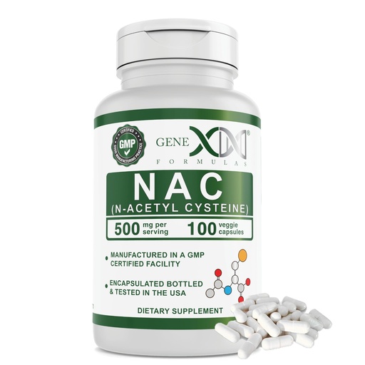 [BRSROBL3AAMB4DTX] Genex Formulas NAC 500mg (100 Capsules) N-Acetyl Cysteine, Supports Liver Health - Non-GMO, Gluten Free, Vegan (3 Month Supply)