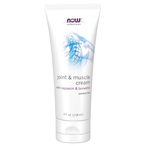 [BRSWIYQKAUCBWA3O] NOW Foods Solutions, Joint & Muscle Cream with Capsaicin and Boswellia, Paraben Free, 4-Ounce