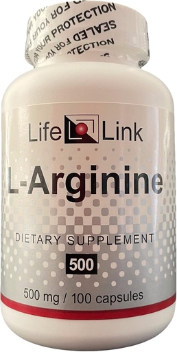 [BRSWI2YDBYHWIEQ5] LifeLink L-Arginine | 500 mg x 100 Capsules | Precursor to Nitric Oxide | Healthy Blood Flow, Heart Health | Gluten Free & Non-GMO | Made in The USA